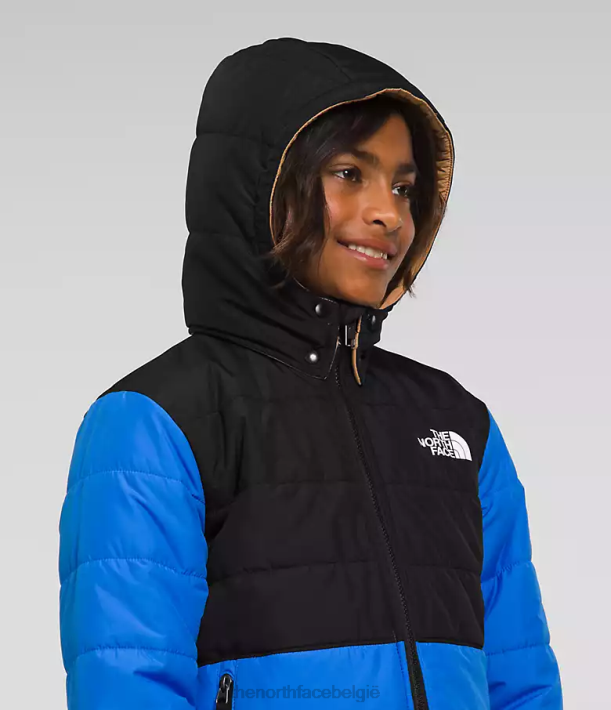 kleding 280T79 optisch blauw Omkeerbaar MT Chimbo jack met capuchon en volledige ritssluiting kinderen The North Face