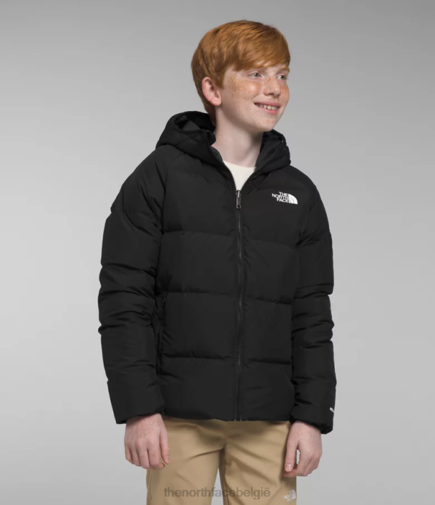 kleding 280T818 tn zwart omkeerbare North-down jas met capuchon kinderen The North Face