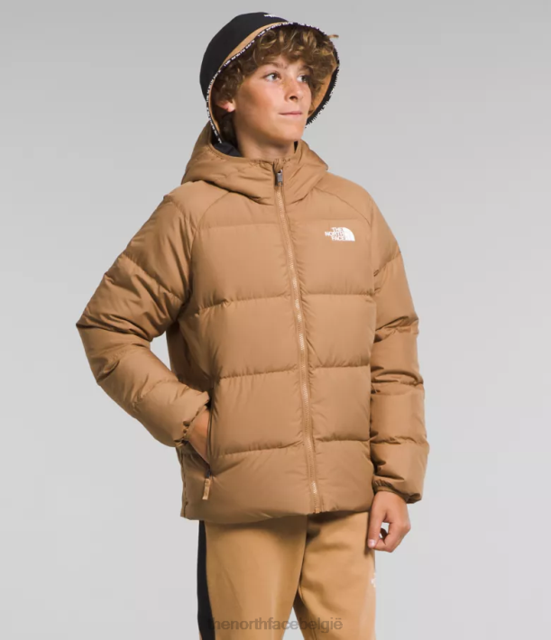 kleding 280T819 amandelboter omkeerbare North-down jas met capuchon kinderen The North Face