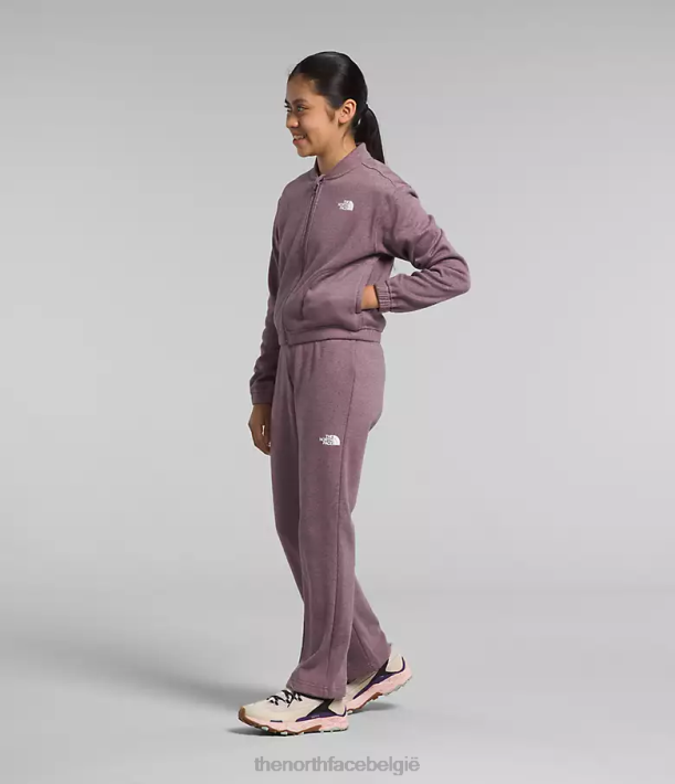 kleding 280T986 fawn grijze heide behaaglijk droomfleecejack met volledige ritssluiting kinderen The North Face