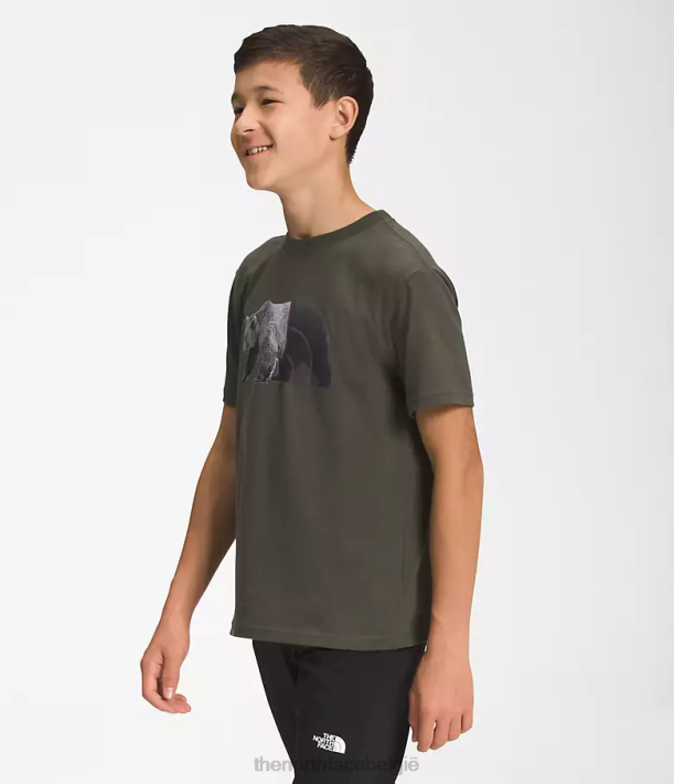 kleding 280T1056 nieuw taupegroen/tnf zwart Grafisch T-shirt met korte mouwen kinderen The North Face