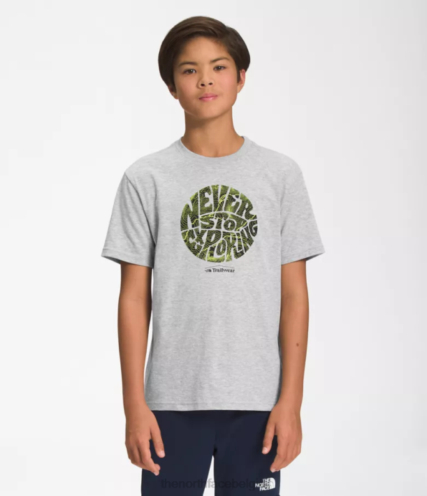 kleding 280T1057 tnf lichtgrijs gemêleerd/led geel Grafisch T-shirt met korte mouwen kinderen The North Face