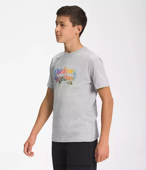 kleding 280T1059 tnf lichtgrijs gemêleerd/super sonic blauw Grafisch T-shirt met korte mouwen kinderen The North Face