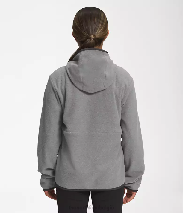 kleding 280T519 tnf middengrijs gemêleerd Gletsjerjack met capuchon en volledige ritssluiting kinderen The North Face