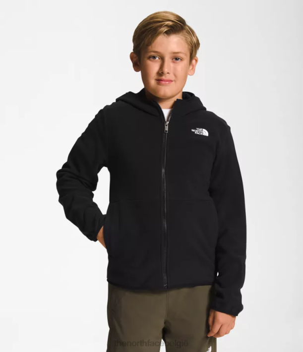 kleding 280T520 tn zwart Gletsjerjack met capuchon en volledige ritssluiting kinderen The North Face