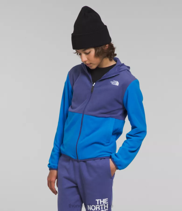 kleding 280T521 optisch blauw Gletsjerjack met capuchon en volledige ritssluiting kinderen The North Face