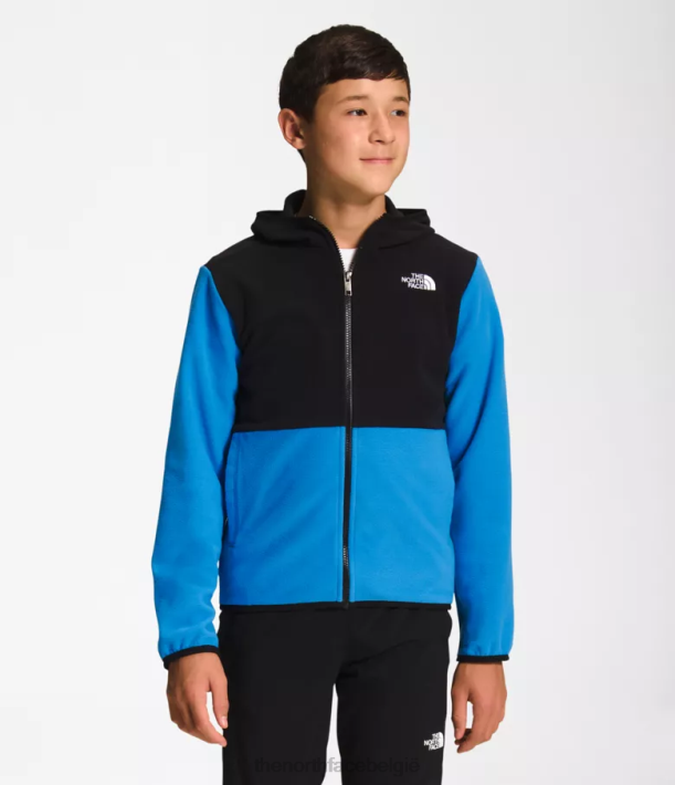 kleding 280T522 super sonisch blauw Gletsjerjack met capuchon en volledige ritssluiting kinderen The North Face