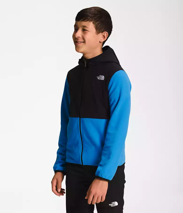 kleding 280T522 super sonisch blauw Gletsjerjack met capuchon en volledige ritssluiting kinderen The North Face