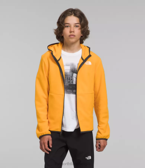 kleding 280T948 top goud Gletsjerjack met capuchon en volledige ritssluiting kinderen The North Face
