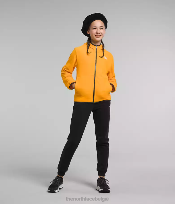 kleding 280T948 top goud Gletsjerjack met capuchon en volledige ritssluiting kinderen The North Face