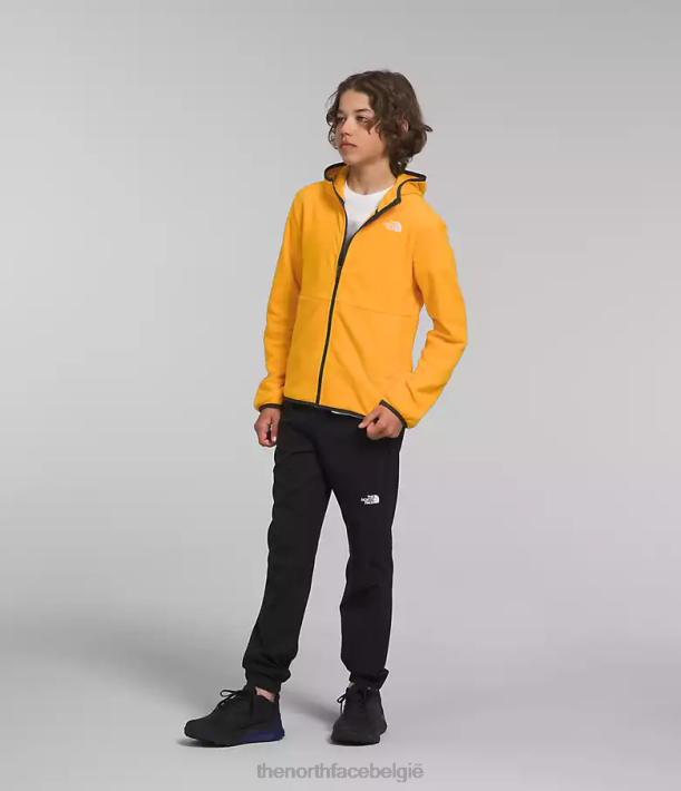 kleding 280T948 top goud Gletsjerjack met capuchon en volledige ritssluiting kinderen The North Face