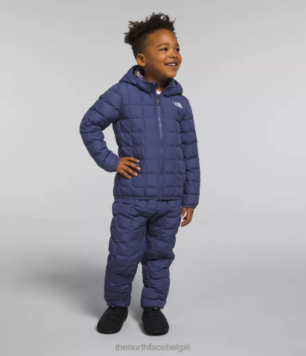 kleding 280T1237 grot blauw omkeerbaar thermoballjack met capuchon kinderen The North Face