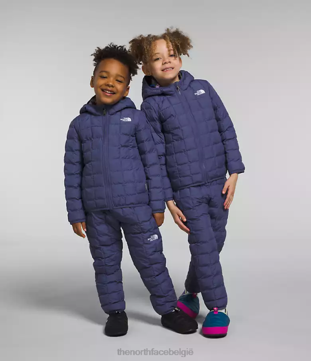 kleding 280T1237 grot blauw omkeerbaar thermoballjack met capuchon kinderen The North Face