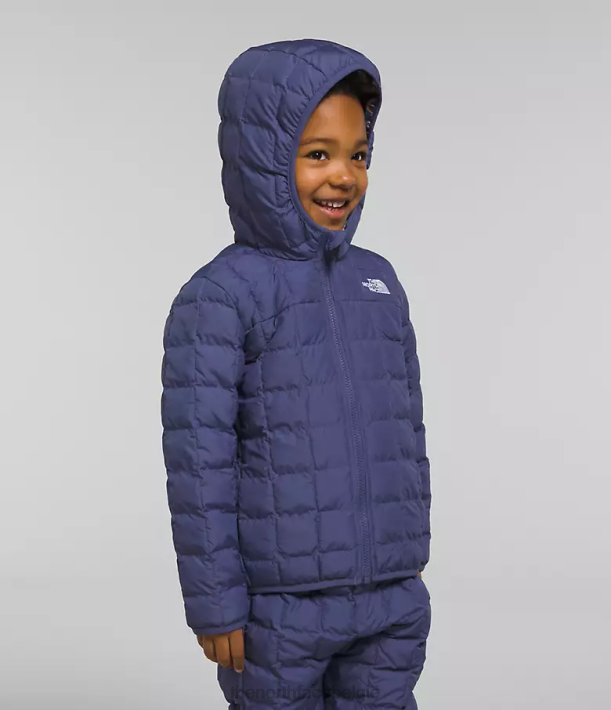 kleding 280T1237 grot blauw omkeerbaar thermoballjack met capuchon kinderen The North Face