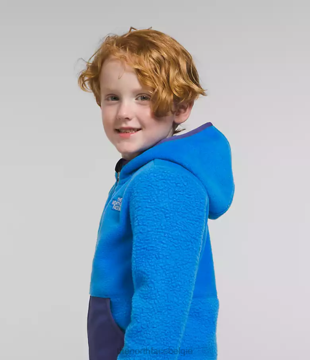 kleding 280T465 optisch blauw Forrest fleece hoodie met volledige ritssluiting kinderen The North Face