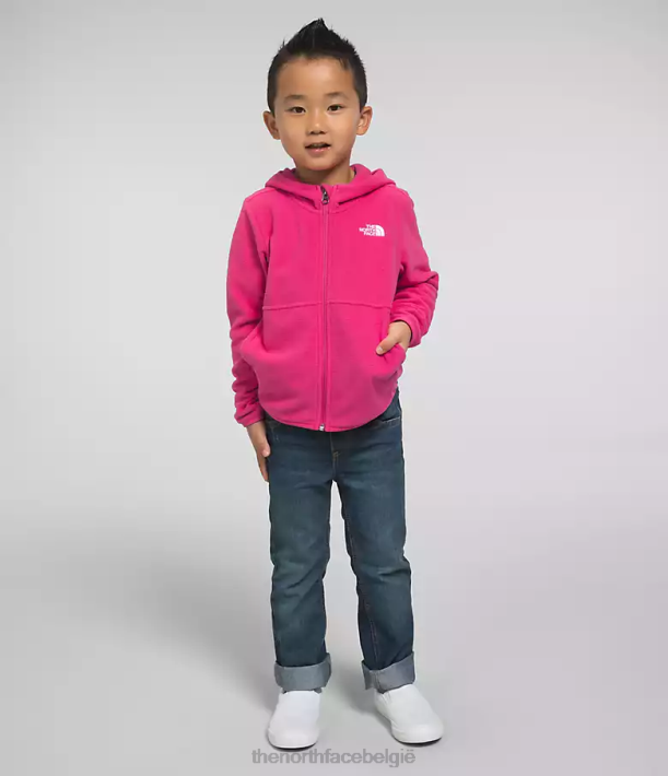 kleding 280T692 Dhr. roze gletsjerhoodie met volledige ritssluiting kinderen The North Face