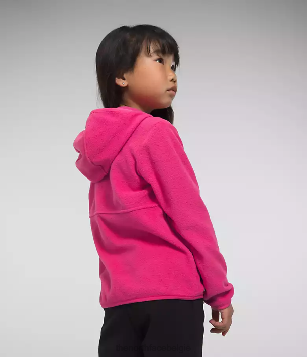 kleding 280T692 Dhr. roze gletsjerhoodie met volledige ritssluiting kinderen The North Face
