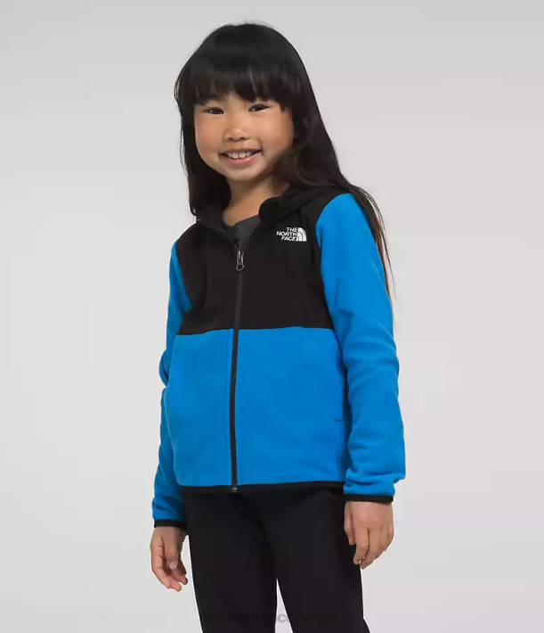 kleding 280T693 optisch blauw gletsjerhoodie met volledige ritssluiting kinderen The North Face