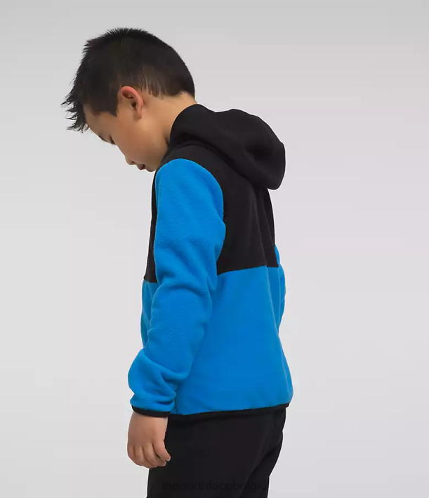 kleding 280T693 optisch blauw gletsjerhoodie met volledige ritssluiting kinderen The North Face