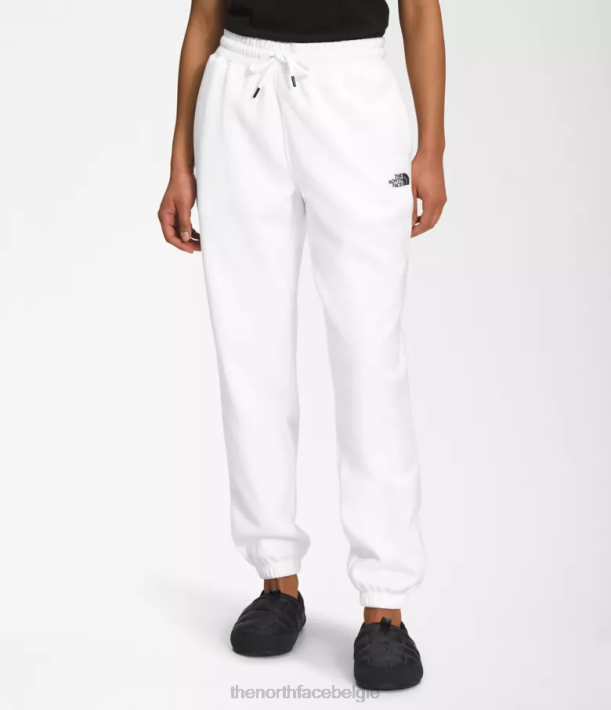 kleding 280T978 tnf wit/tnf zwart fleece joggingbroek met halve koepel vrouwen The North Face