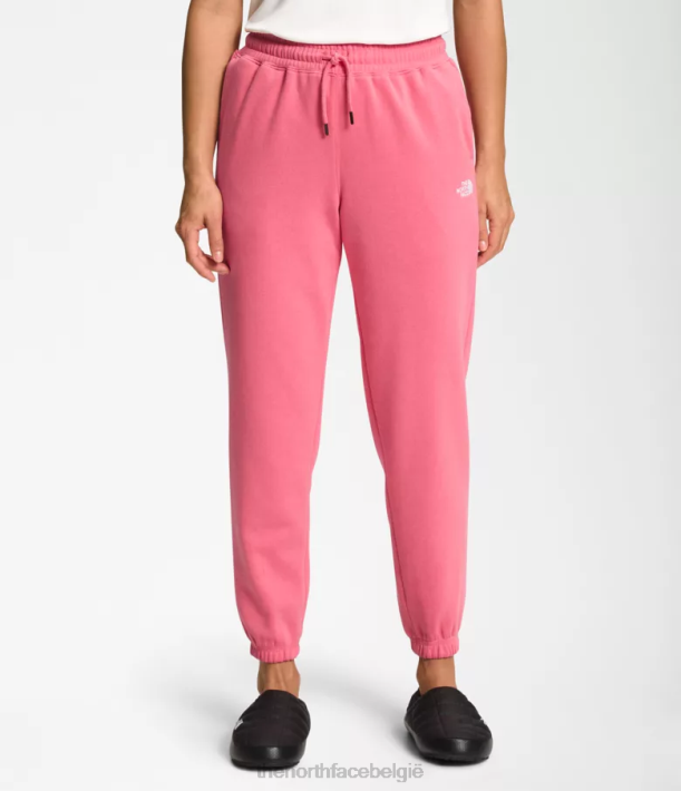 kleding 280T982 kosmo roze/tnf wit fleece joggingbroek met halve koepel vrouwen The North Face