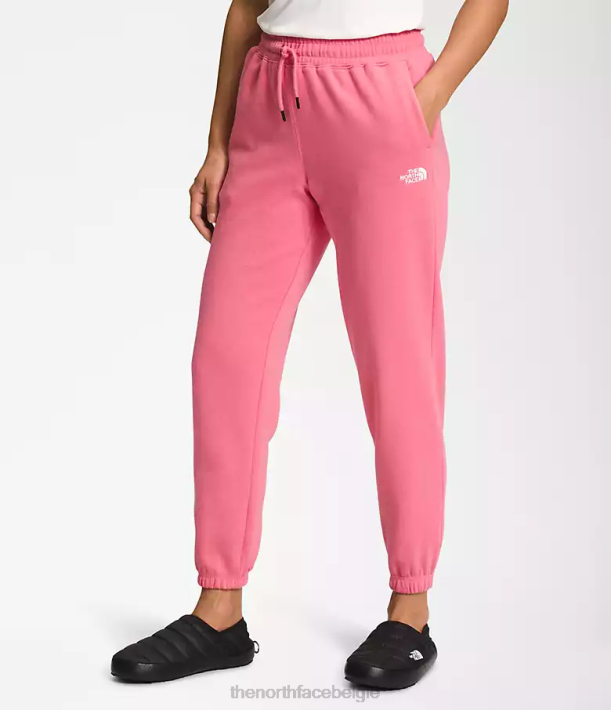 kleding 280T982 kosmo roze/tnf wit fleece joggingbroek met halve koepel vrouwen The North Face