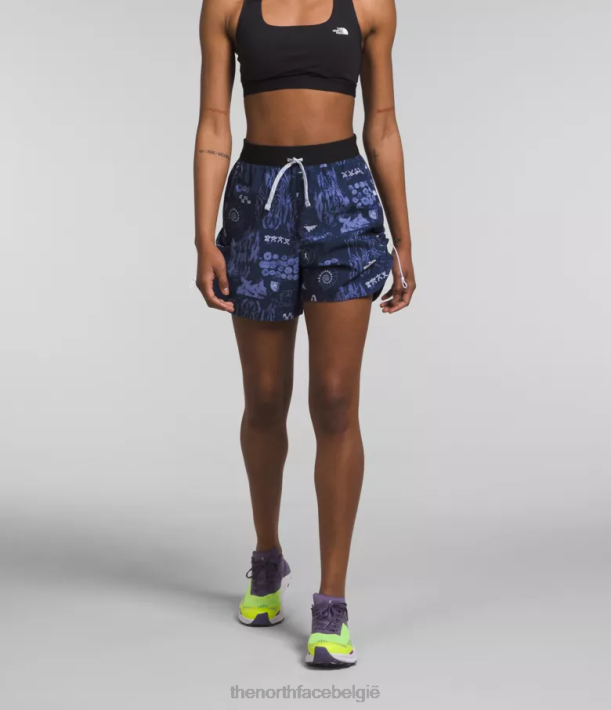 kleding 280T625 top marine natuur remix print trailwear okt trailshort vrouwen The North Face