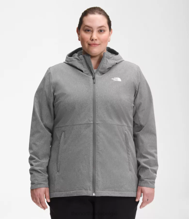 kleding 280T1177 tnf middengrijs gemêleerd plus Shelbe Raschel-hoodie vrouwen The North Face