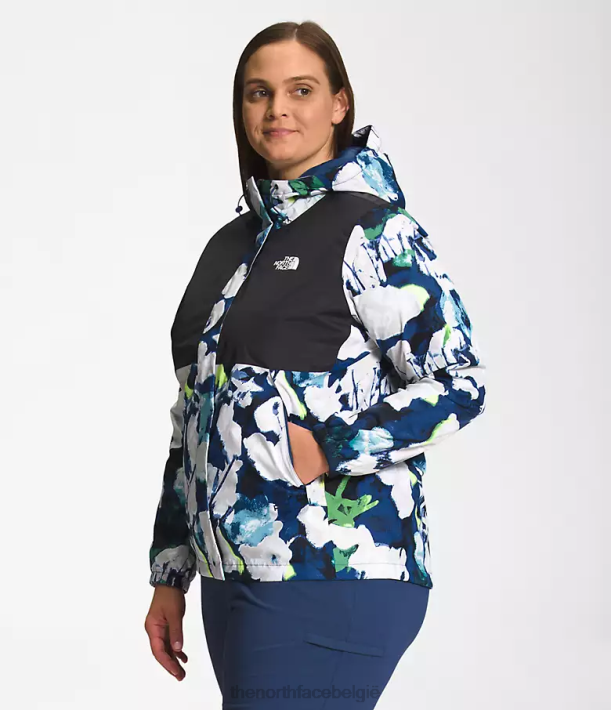 kleding 280T242 tnf zwart/summt navy abstracte bloemenprint plus antora jas vrouwen The North Face