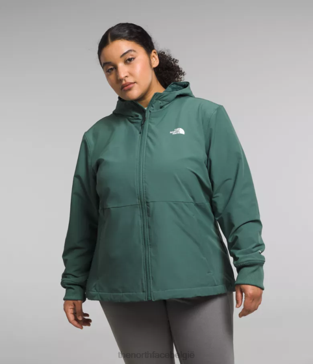 kleding 280T245 donkere salie plus Shelbe Raschel-hoodie vrouwen The North Face