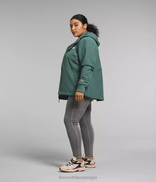 kleding 280T245 donkere salie plus Shelbe Raschel-hoodie vrouwen The North Face