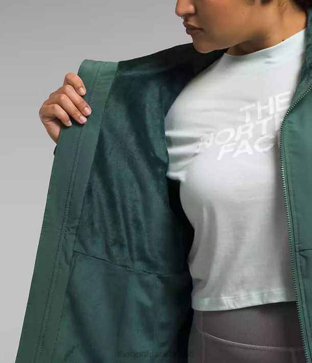 kleding 280T245 donkere salie plus Shelbe Raschel-hoodie vrouwen The North Face