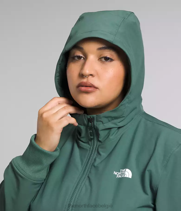kleding 280T245 donkere salie plus Shelbe Raschel-hoodie vrouwen The North Face