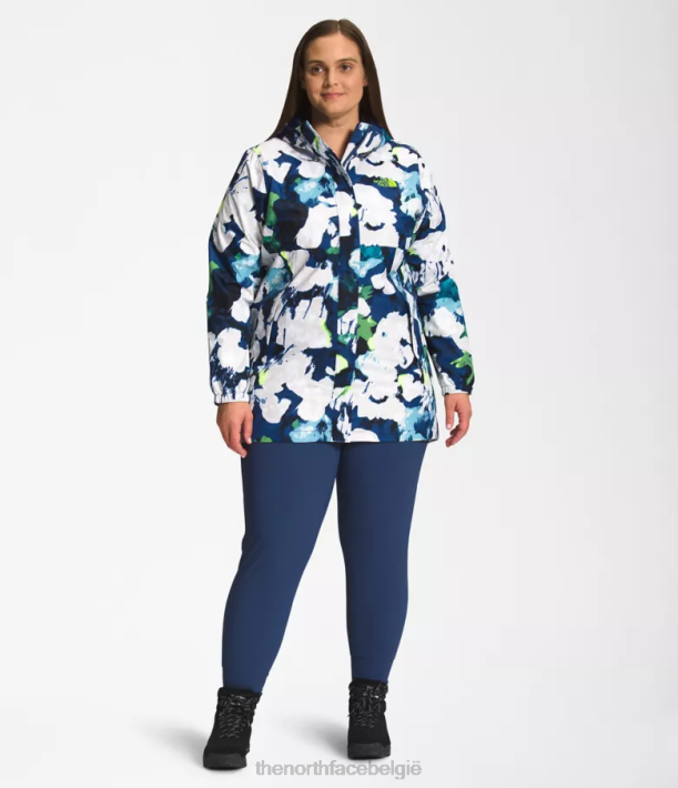 kleding 280T437 smt marineblauwe abstracte bloemenprint plus antora parka vrouwen The North Face