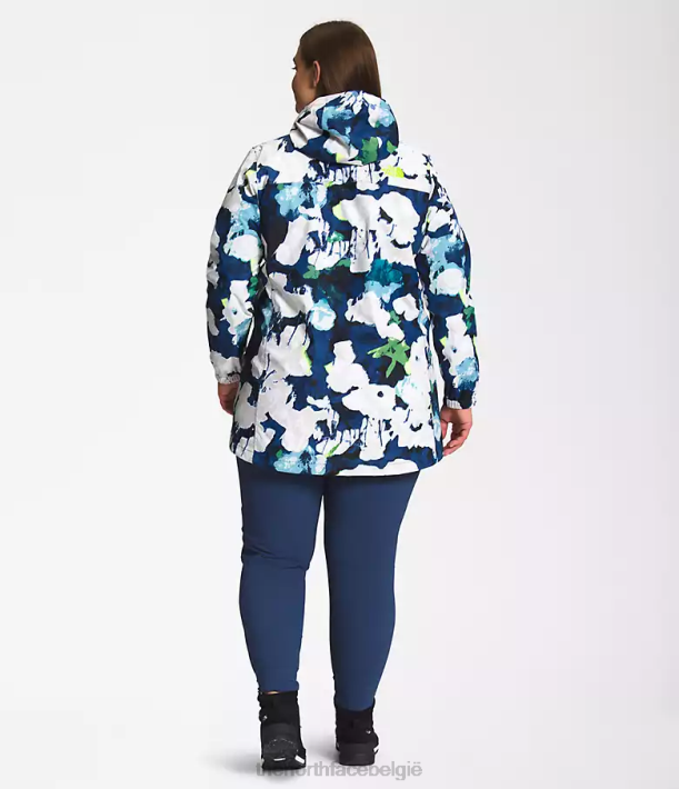kleding 280T437 smt marineblauwe abstracte bloemenprint plus antora parka vrouwen The North Face