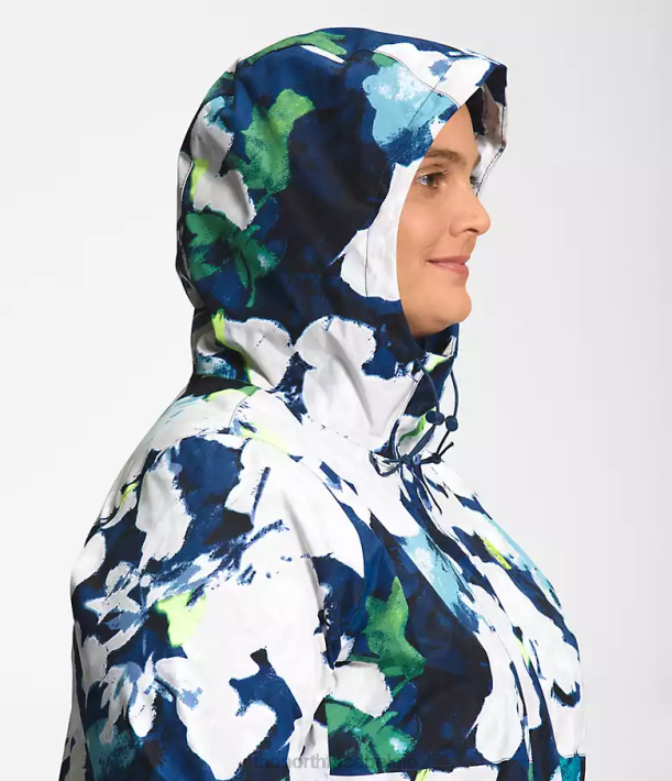 kleding 280T437 smt marineblauwe abstracte bloemenprint plus antora parka vrouwen The North Face