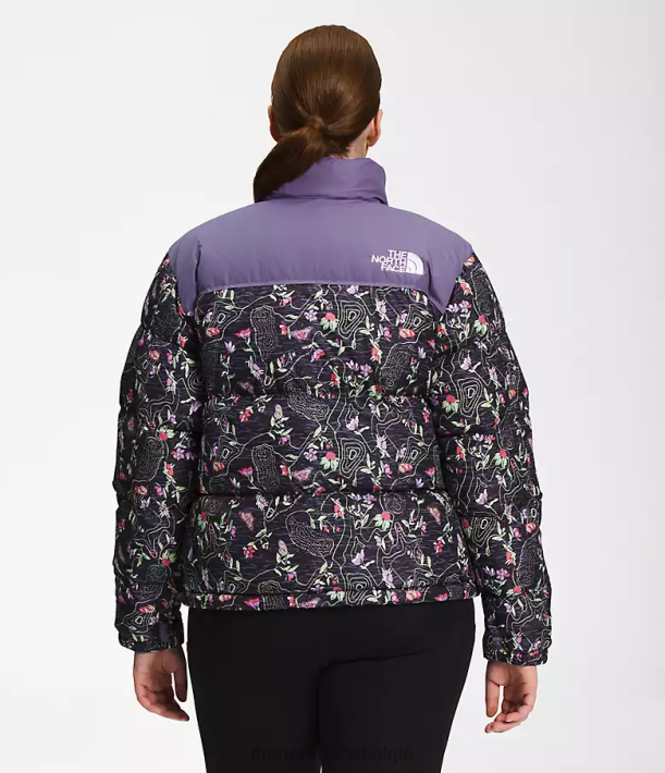 kleding 280T801 tnf zwarte iwd-afdruk plus retro nuptse jasje uit 1996 vrouwen The North Face