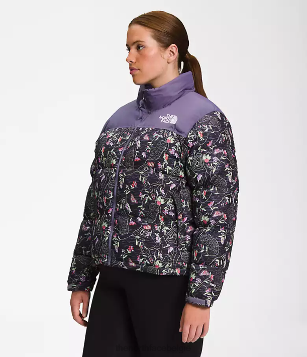 kleding 280T801 tnf zwarte iwd-afdruk plus retro nuptse jasje uit 1996 vrouwen The North Face