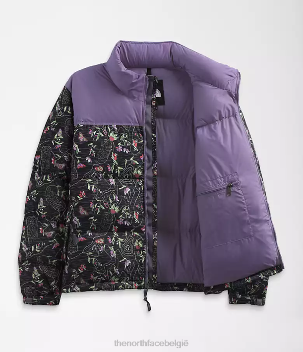 kleding 280T801 tnf zwarte iwd-afdruk plus retro nuptse jasje uit 1996 vrouwen The North Face
