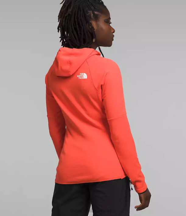kleding 280T741 stralend oranje Summit-serie futurefleece hoodie met volledige ritssluiting vrouwen The North Face