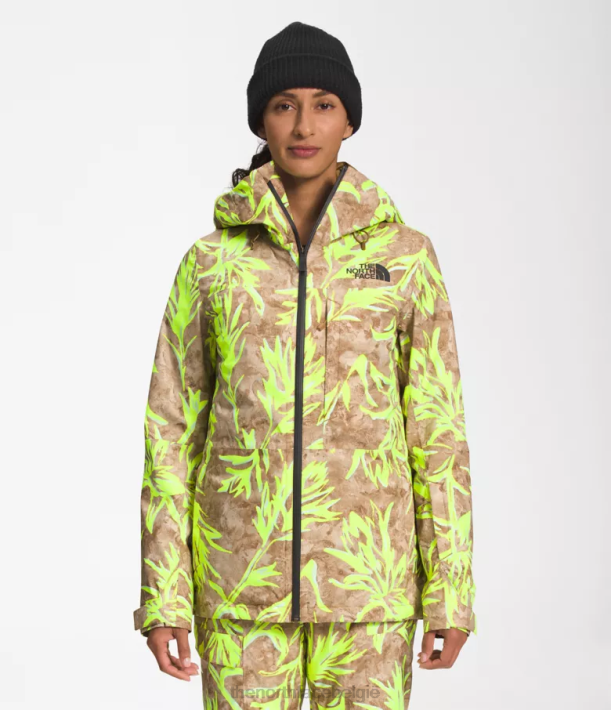 kleding 280T1175 Utility bruine prairie penseelafdruk Thermoball Eco Snow Triclimate-jack vrouwen The North Face