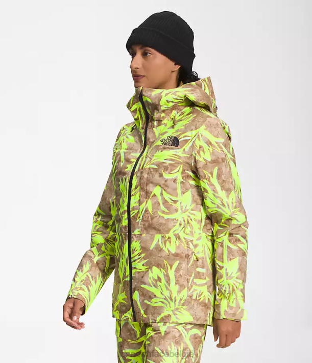 kleding 280T1175 Utility bruine prairie penseelafdruk Thermoball Eco Snow Triclimate-jack vrouwen The North Face