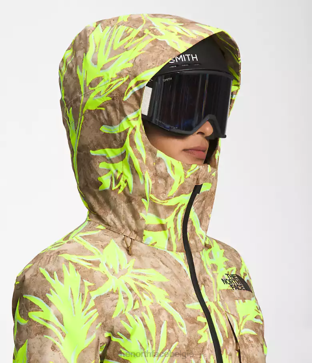 kleding 280T1175 Utility bruine prairie penseelafdruk Thermoball Eco Snow Triclimate-jack vrouwen The North Face