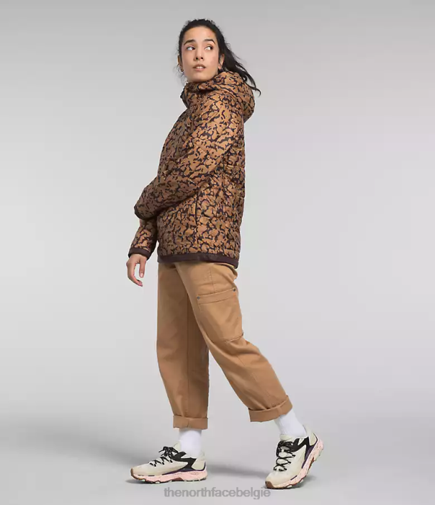 kleding 280T506 grafische kleurstofprint met amandelboter circaloft-rits trui vrouwen The North Face