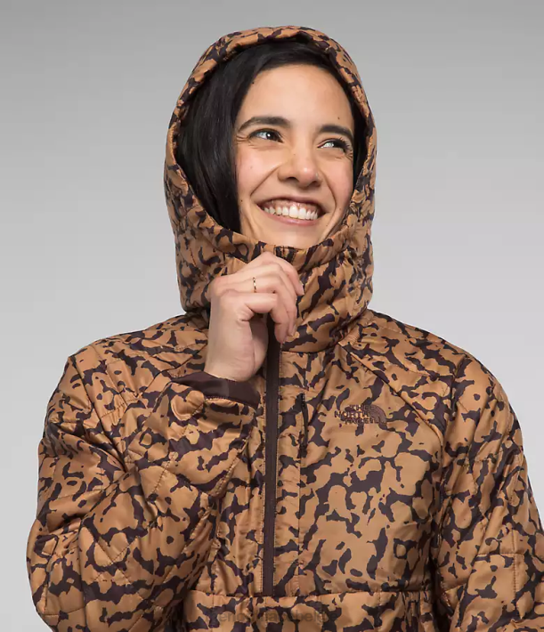 kleding 280T506 grafische kleurstofprint met amandelboter circaloft-rits trui vrouwen The North Face