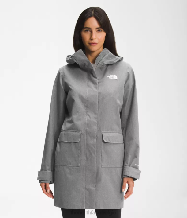 kleding 280T153 tnf middengrijs gemêleerd City Breeze regenparka II vrouwen The North Face