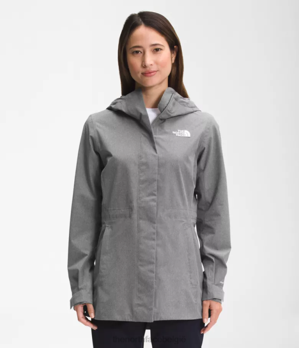 kleding 280T1227 tnf middengrijs gemêleerd City Breeze regenjas vrouwen The North Face