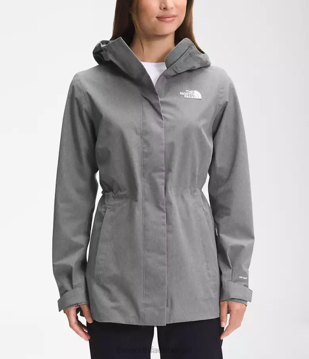 kleding 280T1227 tnf middengrijs gemêleerd City Breeze regenjas vrouwen The North Face