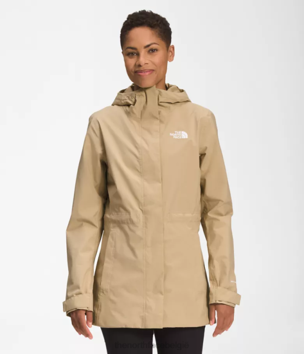 kleding 280T1228 kaki steen City Breeze regenjas vrouwen The North Face