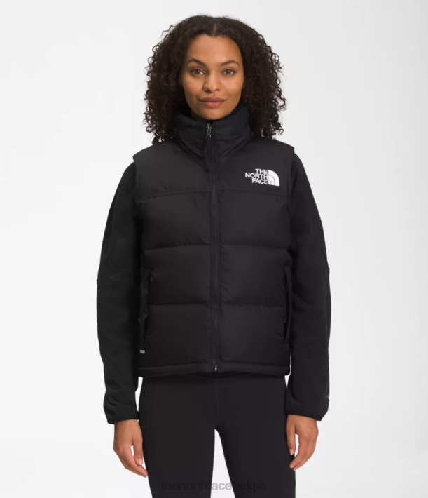 kleding 280T429 gerecycled tnf zwart Retro nuptse-vest uit 1996 vrouwen The North Face